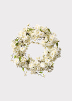 Deluxe Cream Artificial Cherry Blossom Flower Wreath - 20"