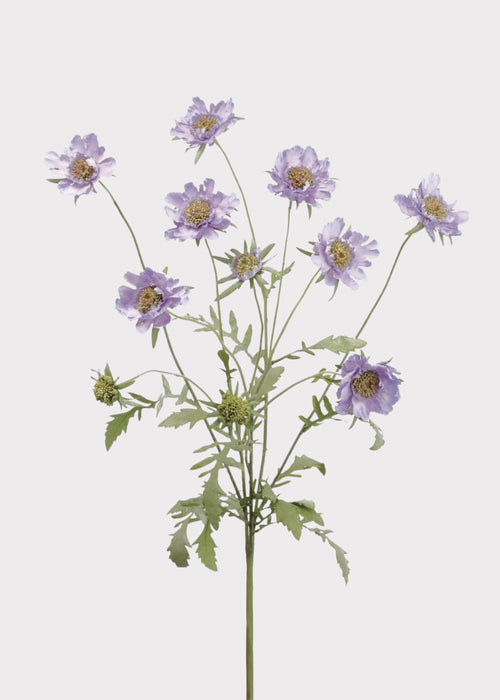 Amethyst Purple Fake Scabiosa Wildflower Bush - 25"